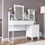Hanah Home Mesa de Maquillaje Blanca con 9 Focos